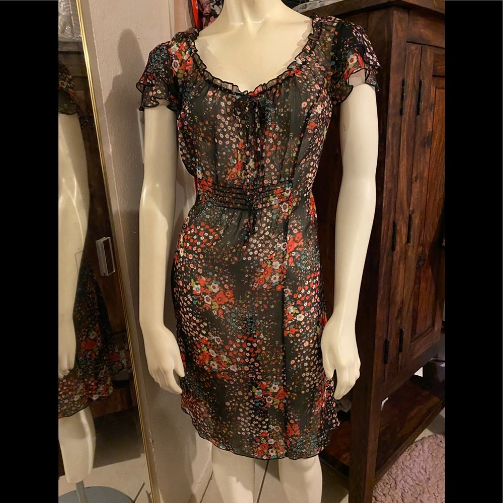 Sheer long floral dress